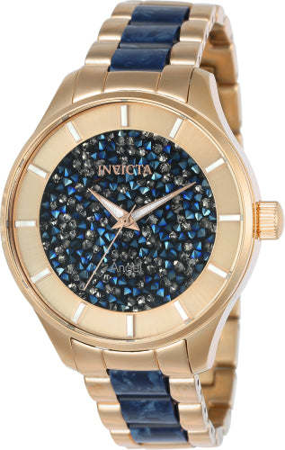 Reloj Invicta para Mujer Angel - Esfera Azul y Pulsera de Oro Rosa