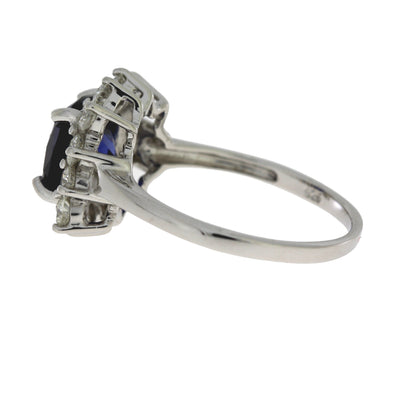 Anillo de Moissanita de Zafiro Creado en Plata Esterlina