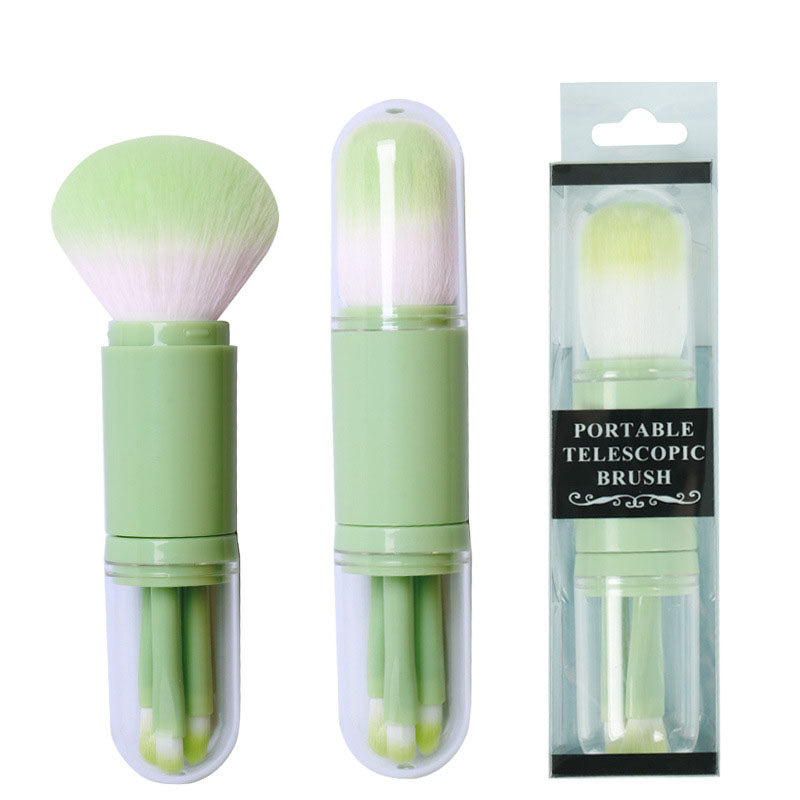 4-in-1 Makeup Brush Beauty Tool Mini Eye Brush Complexion Retractable Makeup Brush Portable Makeup Brush - Korvel