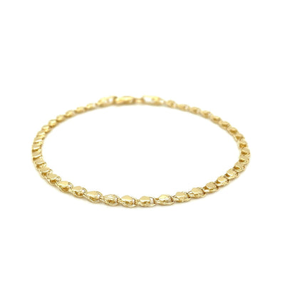 Pulsera de Corazón de Oro Amarillo de 14k - Ancho de 2.9mm