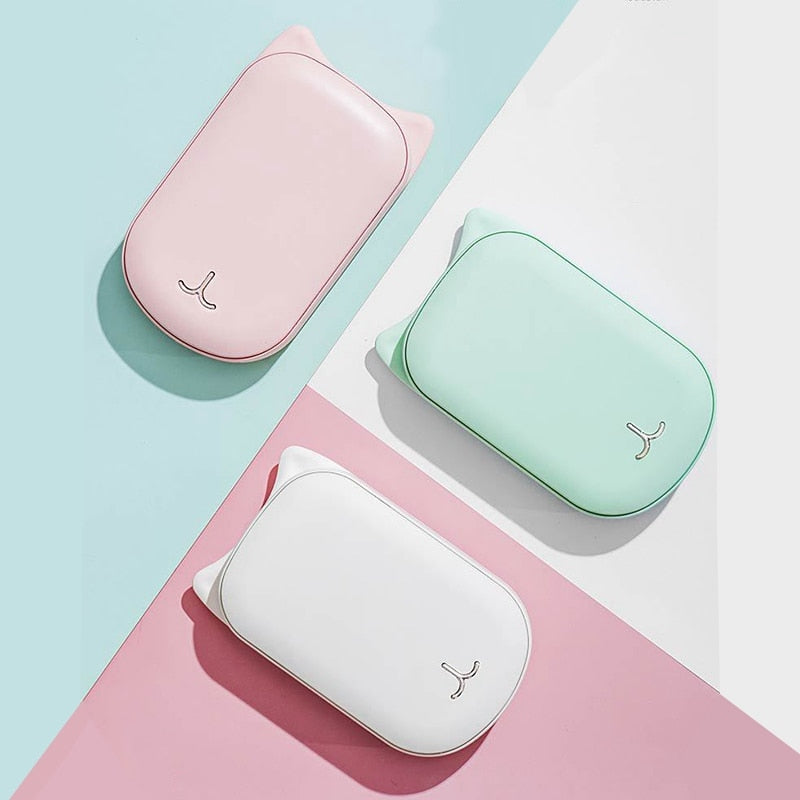 Cute USB Rechargeable Hand Warmer and 3600Ma Power Bank 5V Mini Portable Travel Handy Long-Life Pocket Hand Warmer - Korvel