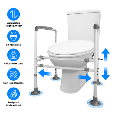 Barres de sécurité réglables pour toilettes pour une stabilité améliorée