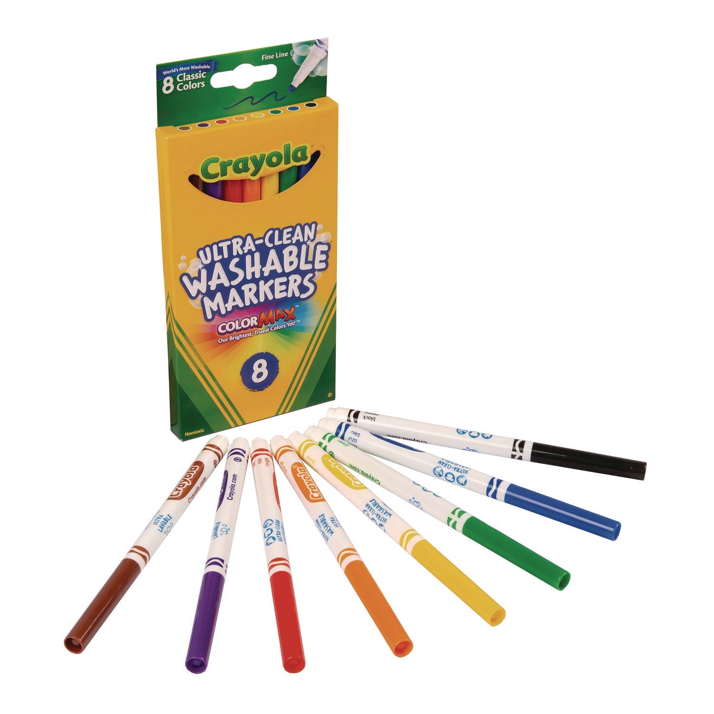 Marcadores Finos Lavables Crayola, Colores Clásicos, 8 Contenido
