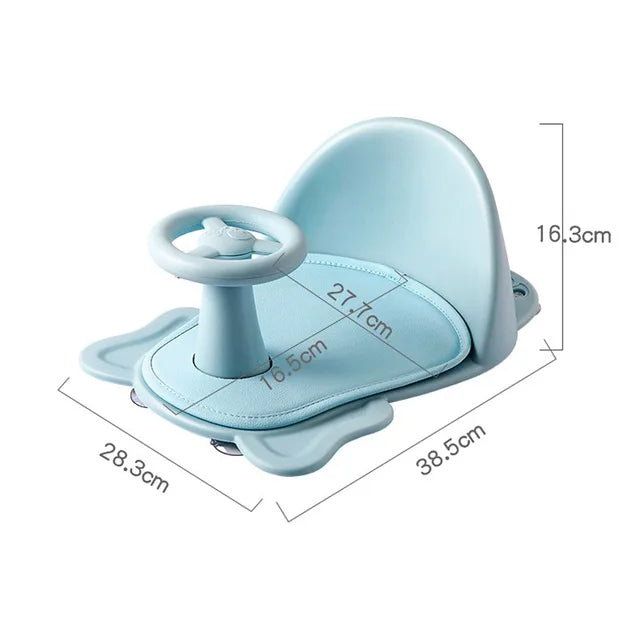 Baby shower basin with shower seat foldable bathtub bathtub dedicated shower bench with backrest and anti slip bath pad - Korvel