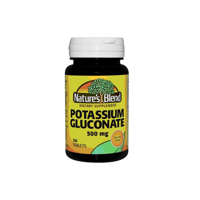 Nature's Blend Potassium Gluconate 500 Mg - 100 Tablets