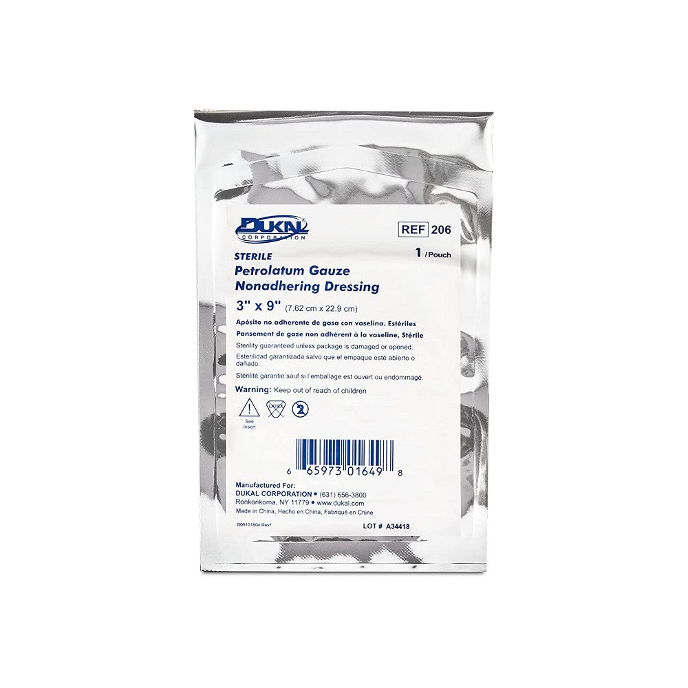 Dukal Petrolatum Dressing 3" x 9" - 50 Compte