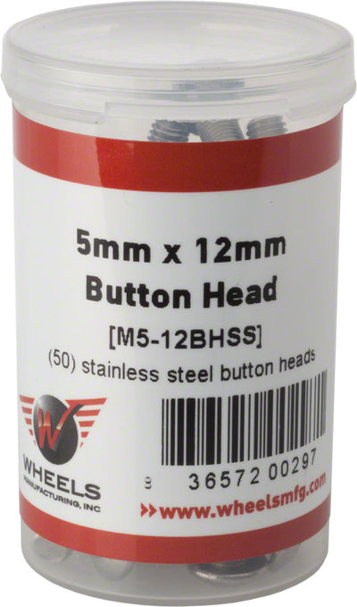 Wheels Manufacturing M5 x 12mm Button Head Cap Screw - Stainless Steel (Pack of 50)