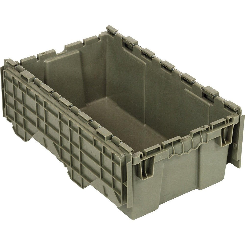 Contenedor con tapa adjunta de Quantum Storage Systems - Gris, 7.5"H x 20"L x 11.5"W