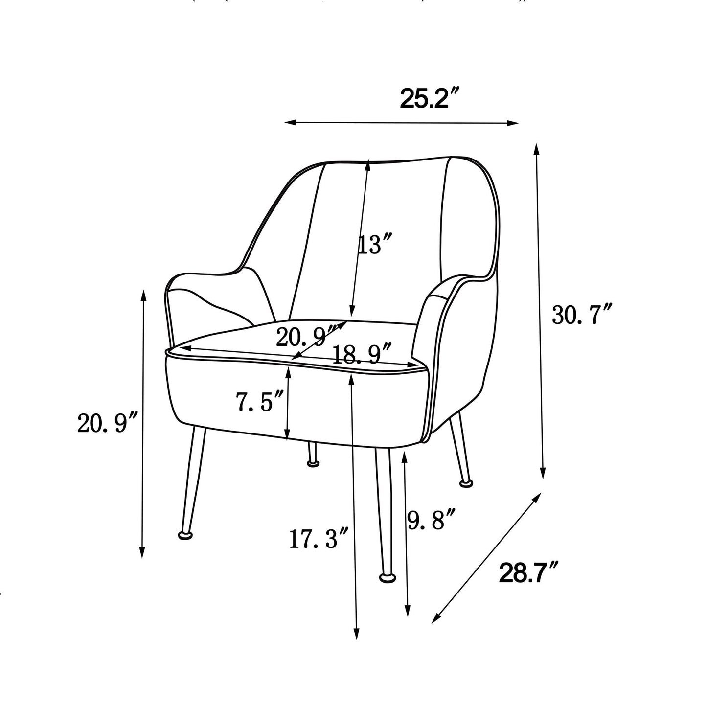 Modern soft white Teddy fabric ivory chair with ergonomic features featuring gold legs and adjustable legs - Korvel
