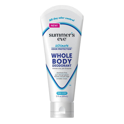 Summer's Eve Whole Body Deodorant - Aluminum-Free Cream, Fresh Scent, 3 oz