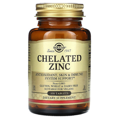 Solgar Zinc chélaté 22 mg - 100 comprimés