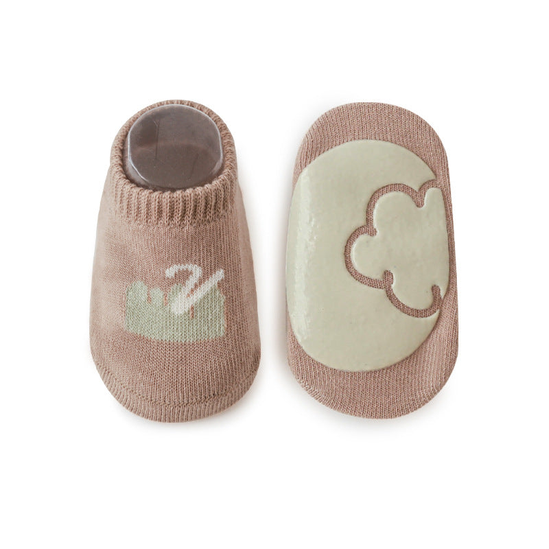 Spring And Summer New Baby Floor Socks Combed Cotton Non-Slip Indoor Cool Children Toddler Socks Cartoon Short Boat Socks - Korvel