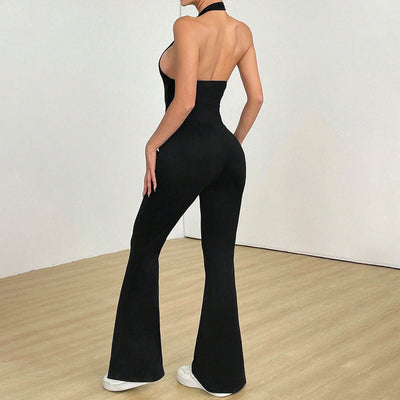 European and American hollow back tight fitting jumpsuit - Korvel