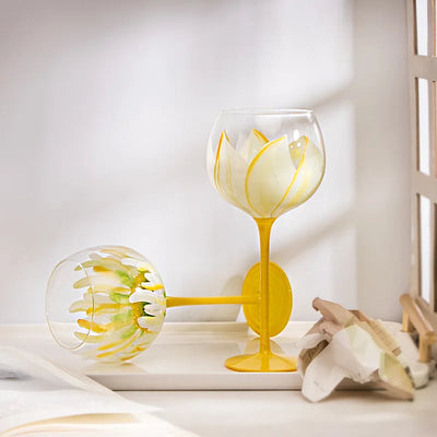 Hand Painted Glass Goblet for Elegant Celebrations