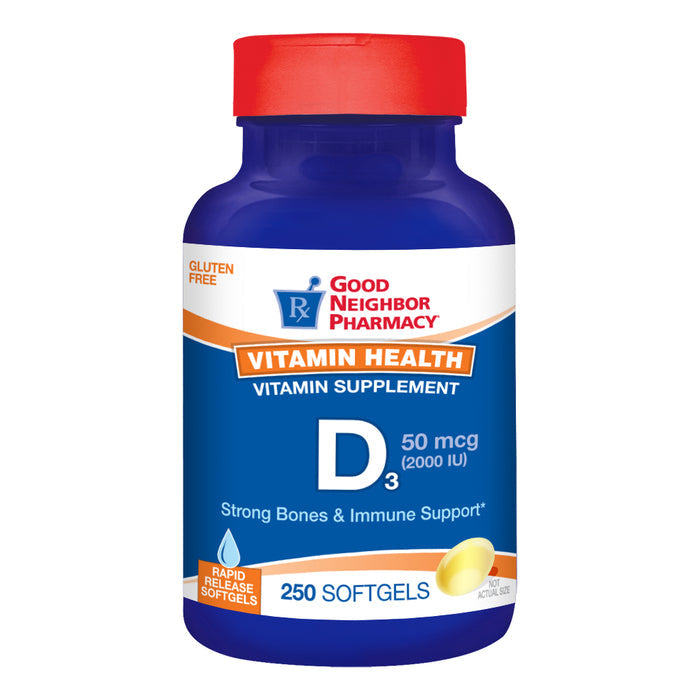 Gélules de vitamine D3 2000UI de Good Neighbor Pharmacy - 250 unités