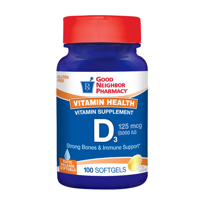 Gélules molles de vitamine D3 Good Neighbor Pharmacy 5000UI - 100 unités