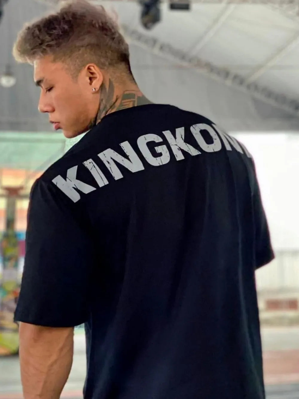 T-shirt à col rond KING KONG pour hommes grandes tailles