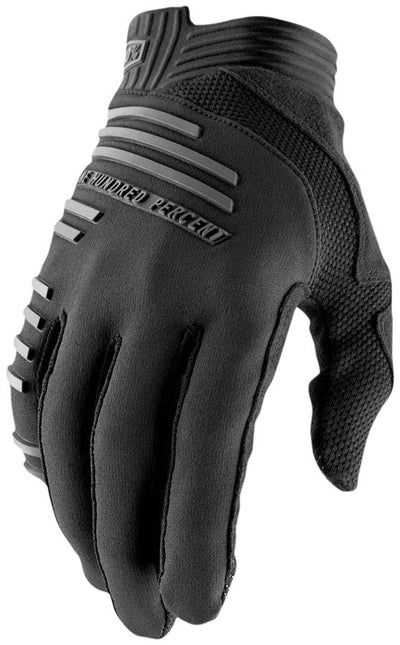 100% R-Core Gloves - Black Full Finger Men's 2X-Large