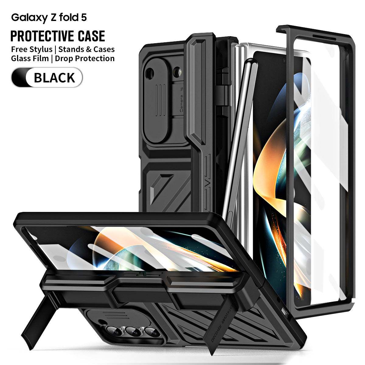 Suitable for Samsung zfold6 phone case fold5 folding protective cover, deformed steel hinge all inclusive anti drop case 5G - Korvel