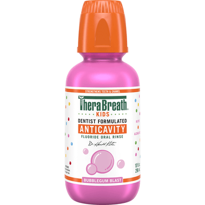 Enjuague Bucal Anticaries con Fluoruro TheraBreath para Niños – Explosión de Chicle