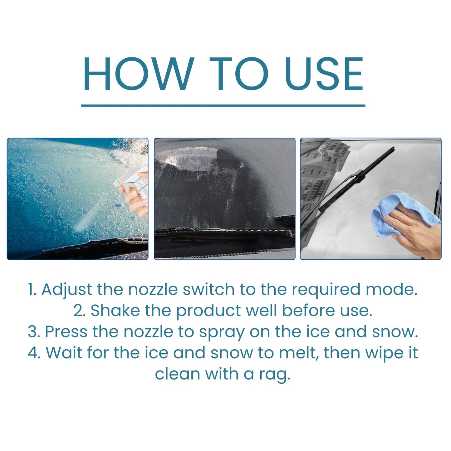 Snow Defrosting Agent, Car Windshield Windows Fast And Powerful Defrosting Defogging Deicing And Snow-melting Cleaning Agent - Korvel