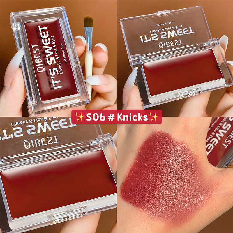 QIBEST 3-in-1 Lipstick, Eye Shadow & Blush Cream