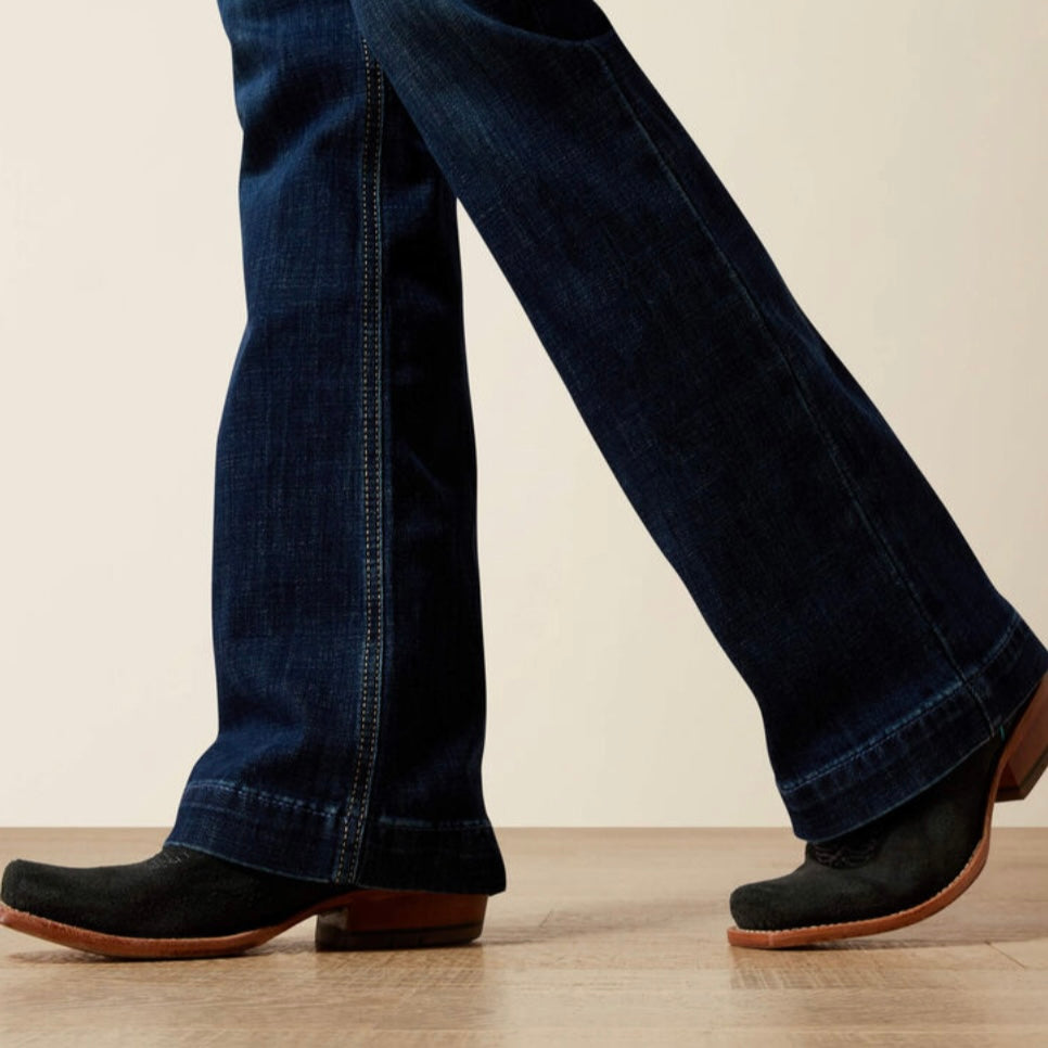 Ariat Women's Mid Rise Cindy Trouser - Dark Wash Denim - Korvel