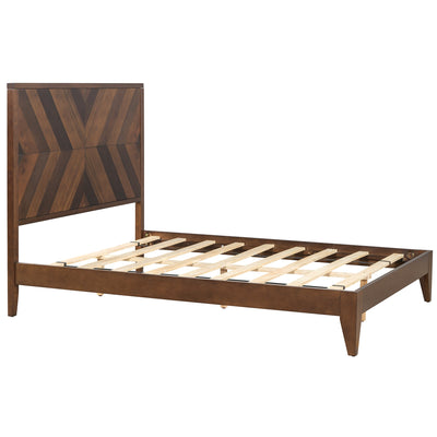 Mid-Century Modern Platform Bed - Walnut Finish, Full Size