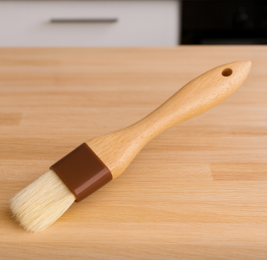 1"W Boar Bristle Pastry / Basting Brush with Wood Handle - Korvel