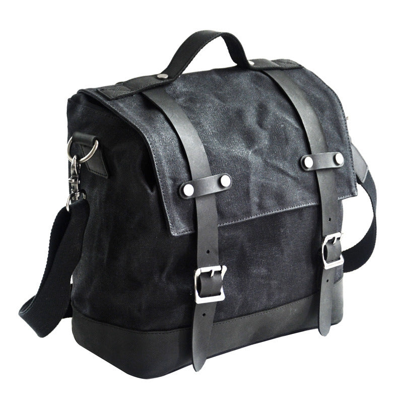 Bolsa Lateral de Lona Impermeable de Gran Capacidad para Motocicleta