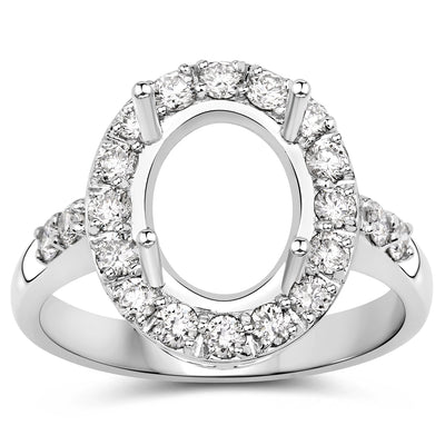 0.60 Carat Genuine White Diamond 14K White Gold Semi Mount Engagement Ring