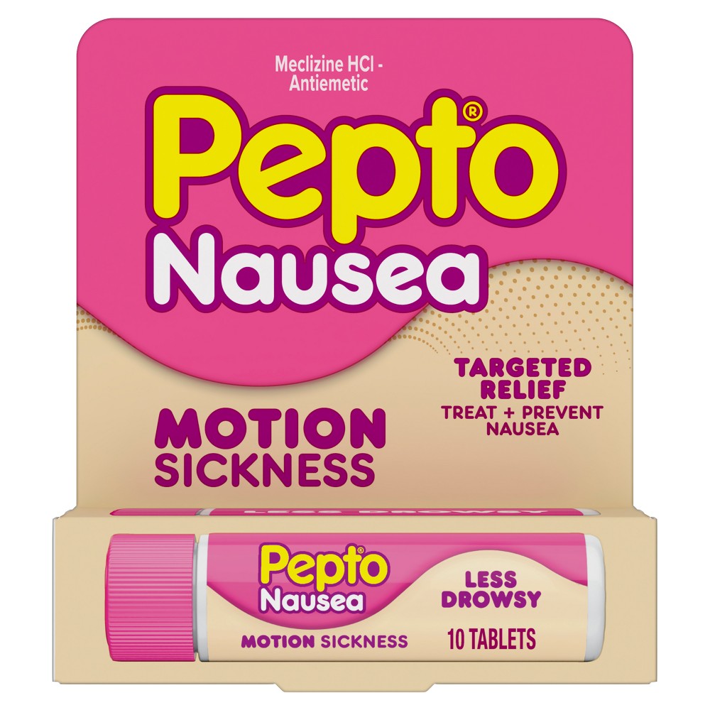 Tabletas para el Alivio del Mareo Pepto-Bismol – 10 Contenido