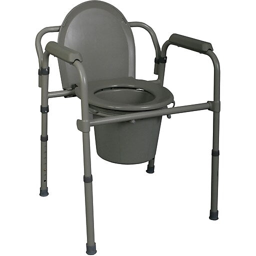 Commode en acier Medline Deluxe 3-en-1 avec caractéristiques réglables