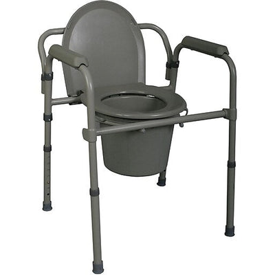Inodoro de acero Medline Deluxe 3 en 1 con características ajustables
