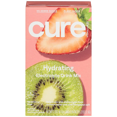 Mélange de boisson hydratante électrolytique Cure – Fraise Kiwi (8-Pack)