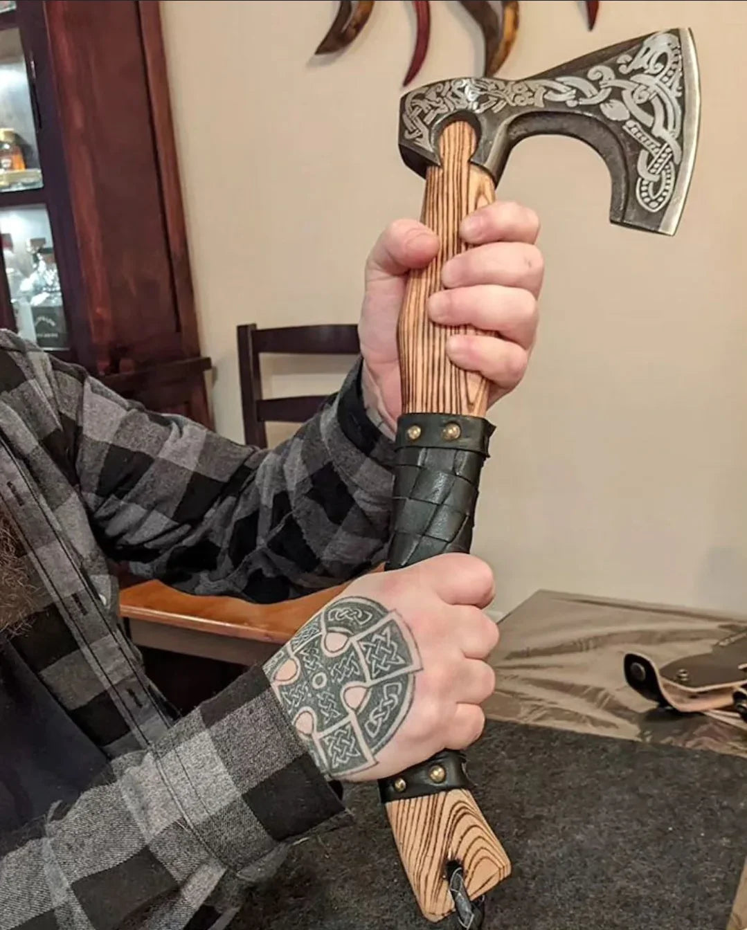 Handcrafted Viking Battle Axe - Custom Design - Korvel