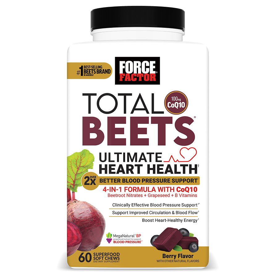 Total Beets Suplemento de Salud Cardiaca Gominolas Suaves - Sabor a Baya