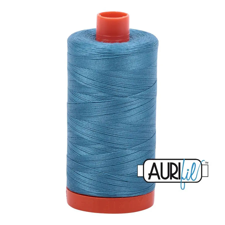 Teal Aurifil Cotton 50wt Large Spool Thread