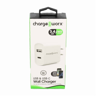 ChargeWorx Dual USB Wall Charger – White