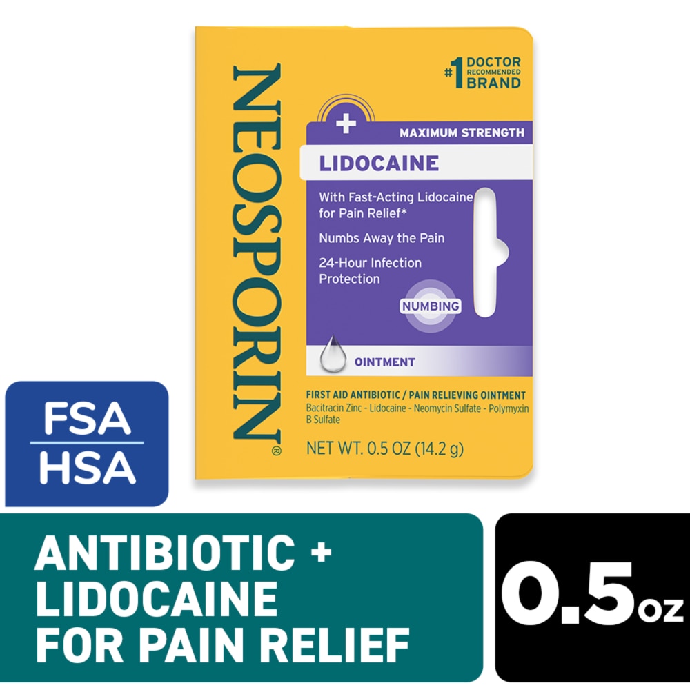Pommade Neosporin Maximum Strength avec Lidocaïne - 0,5 Oz