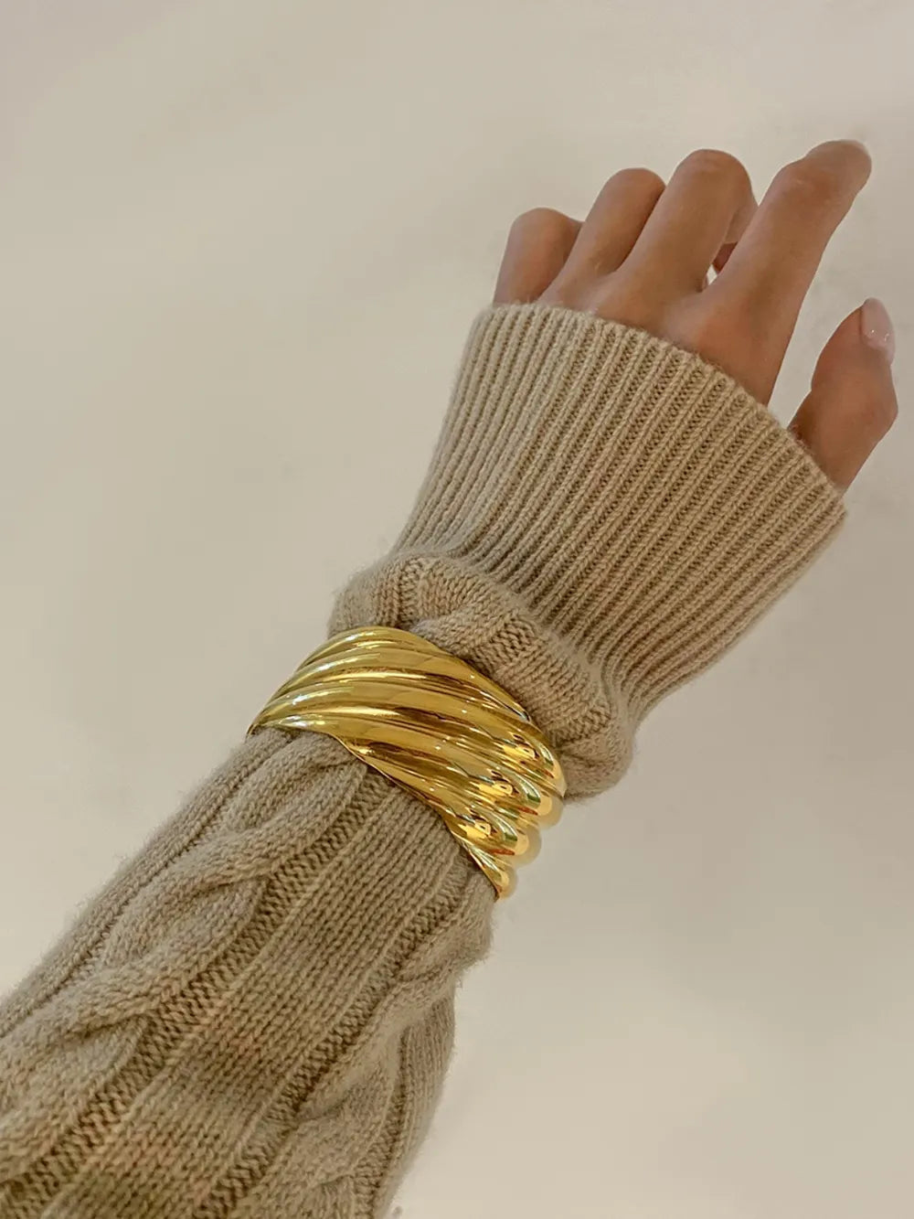 18K Gold-Plated Stainless Steel Open Ring - Korvel