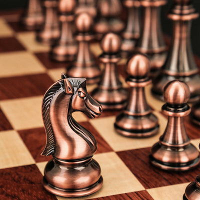 Premium Solid Wood Folding Chessboard with Oversized Pieces