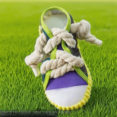 Durable Dog Toy Slippers for Self-Entertainment and Teeth Cleaning with Cotton Rope for Pet Dogs - Korvel