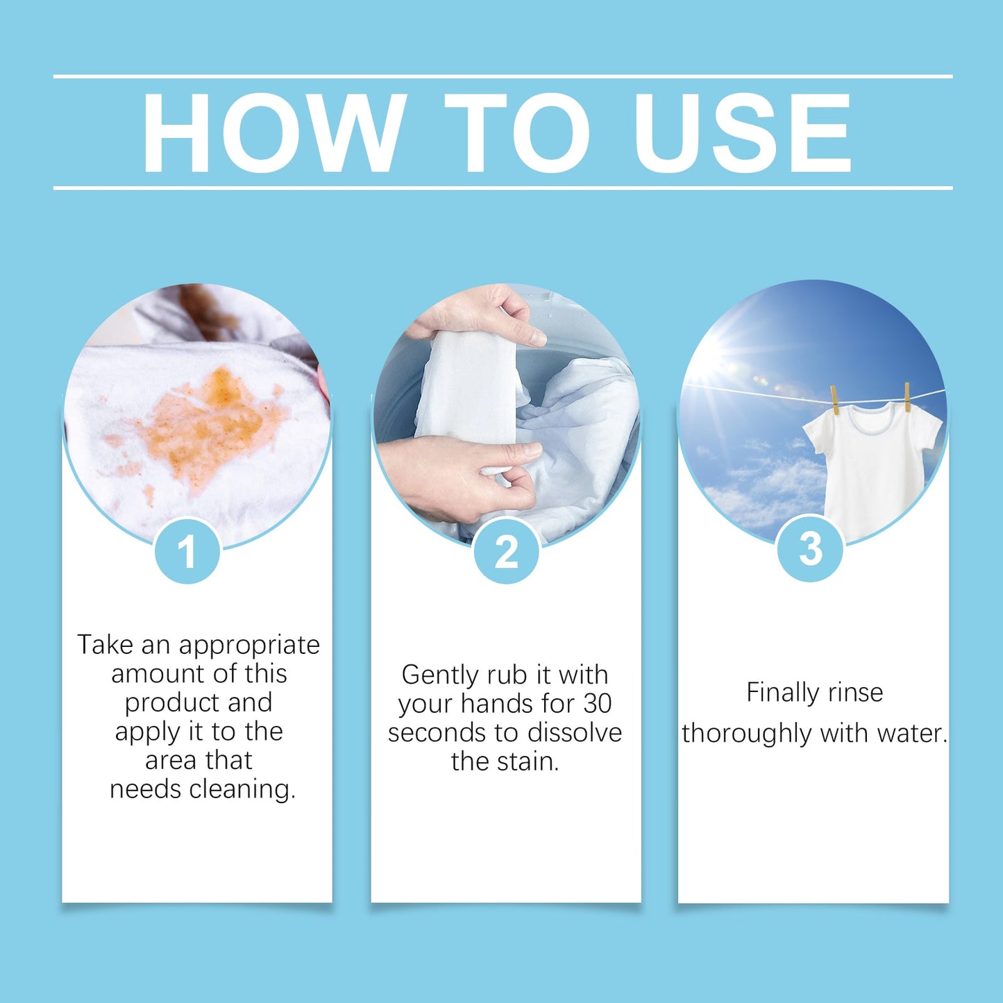 Clothing Enzyme Cleaner, Clean Stubborn Dirt Stains Yellow Sweat Stains Multi-Purpose Clothing Cleaner - Korvel