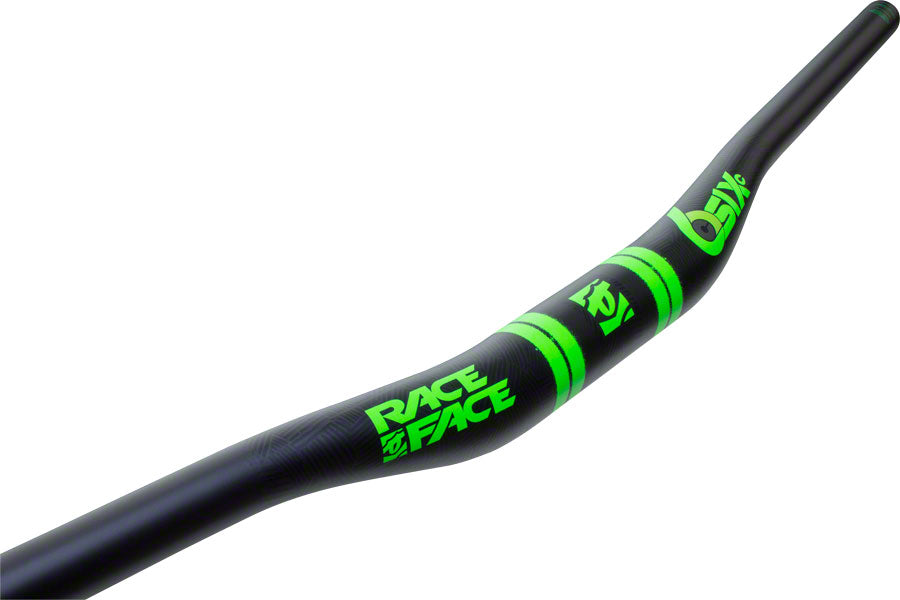 Guidon surélevé en carbone RaceFace SIXC - 35 x 820 mm, 20 mm de montée, vert