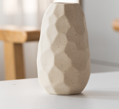 Rustic Frosted Ceramic Vase in Retro Pastoral Style