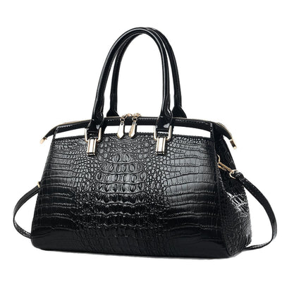 Sac à main satchel élégant en cuir verni grande capacité