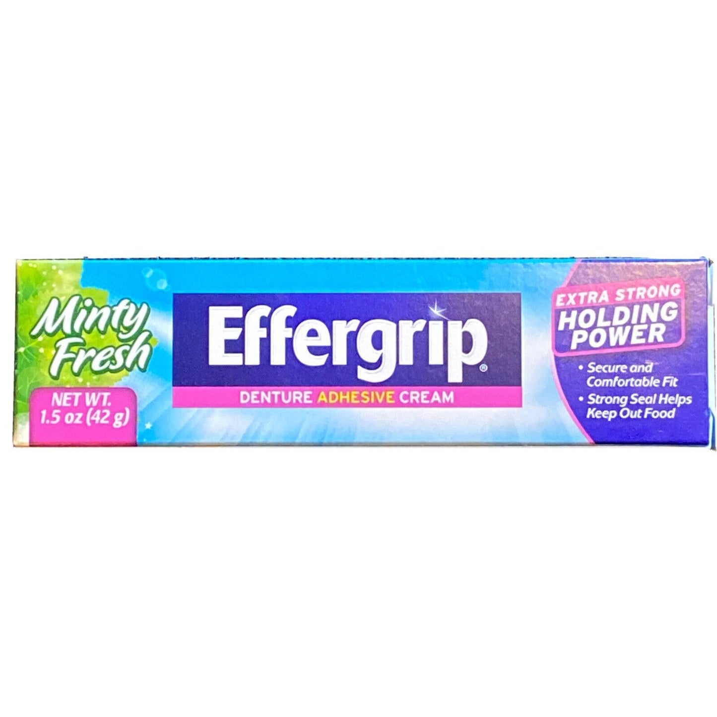 Crema Adhesiva para Dentaduras Effergrip - Sujeción Extra Fuerte 1.5 Oz