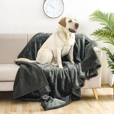 Flannel Cotton Wool Sherpa Thick Pet Blanket