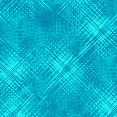Blue Turquoise Vertex Wideback Cotton Fabric per Yard